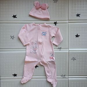 Disney Pink Minnie Mouse Kids One Piece with Hat